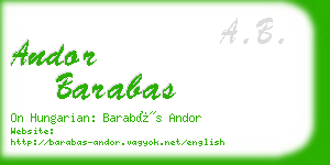 andor barabas business card